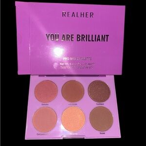 REALHER "You Are Brilliant" Pro Blush Palette - 6 Stunning Shades - NIB
